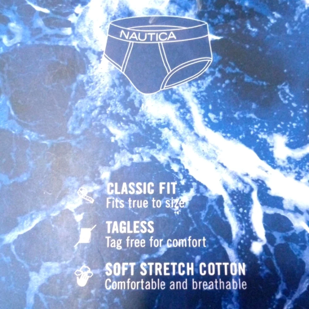 NAUTICA MEN'S TAGLESS STRETCH CLASSIC FIT BRIEFS 4 PACK SIZE XL 40-42 NWT